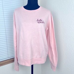 HELLO WEIRDO! Super cutesie and very demure sweater. Embroidery Medium preppy